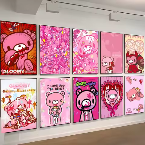 Cartoon G-gloomy Bear Poster Home Living Room Bedroom Bar Cafe Art Decor