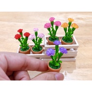 Carnation In A Clay Pot Height Size 4.5cm.