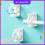 WASHOME 2/6Pcs Steerable Ring Triangle Ring Telescopic Rod Hook Multipurpose Self-Adhesive Curtain Rod Bracket 360 Rotation Easy Install