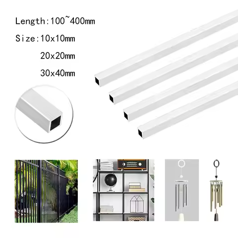 1 pcs aluminum square tube with specifications of 10x10mm/20x20mm/30x40, length of 100mm/150mm/200mm