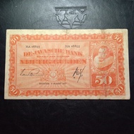 uang kuno indonesia seri JP Coen 50 Gulden ttd Van Rossem