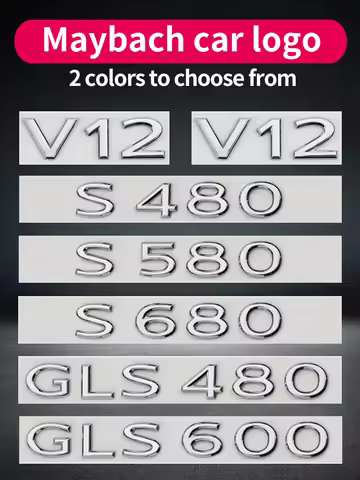 Suitable for Maybach S480 S580 S680 GLS480 GLS600 V12 Z223 X222 W167 tail logo matte glossy black ch