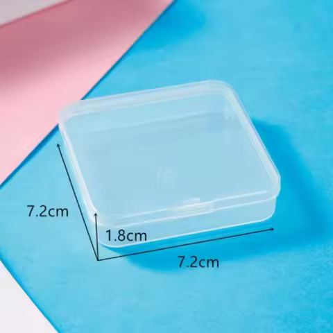 7.2*7.2*1.8cm/pcs Square Plastic Transparent PP Storage Box Jewelry Beads Container small miscellane