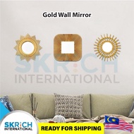 Modern Nordic Small Gold Wall Mirror Cermin Hiasan Dinding Modern Mirror