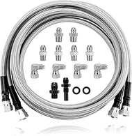 6AN SS Braided Transmission Cooler Lines - 70" Compatible with Chevy, GM, Ford Turbo 4L60E, TH350, T