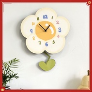 [Panda Bear] Clock Wall Clock Cream Style Decorative Clock Art Wall Clock Household Living Room Clock Silent Clock High-value Soda Flower Swing Clock Wall Hanging Wall Clock