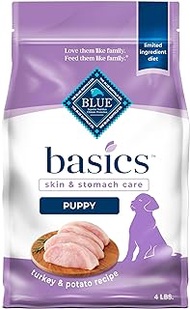 Blue Buffalo Basics Limited Ingredient Diet, Natural Puppy Dry Dog Food, Turkey &amp; Potato 4-lb
