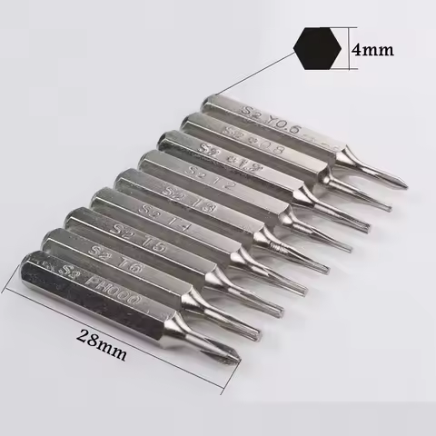 1pcs Precision Screwdriver Bit TORX T1/T2/T3/T4/T5/T6/T8/T9/T10 HEX 0.7/0.9/1.3/1.5/2.0/2.5/3.0/4.0 
