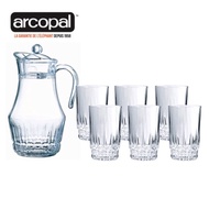 Arcopal 7 Pcs Water Drink Set / Gelas Minuman Set / Drinkware / Jug and Glasses / Set Minuman Kaca / Set Jug dan Cawan / Beverage Serveware / Set Minuman / Gelas Kaca dan Jug - Lancier