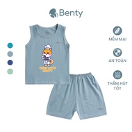 Cute three-hole set with chef cat print BT089 BENTY, safe children's clothing for baby's skin