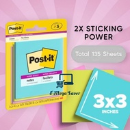 3M Post-it Super Sticky Notes (3in x 3in) 45s x 3pads