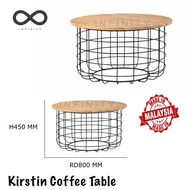 Infinity Kristin Coffee Table / Metal Leg / Top Solid Wood (Natural / Walnut)