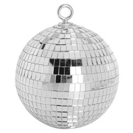 30cm Disco Light Mirror Ball Stage Reflective Party Mirror Balls Silver with Hanging Rings for Dance