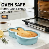 yu 2Pieces  Grade Silicones Bunnies Shape Cake Pan Set Heat Resistant For Oven And Freezers Use