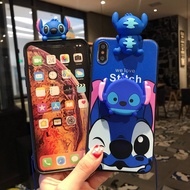 Samsung Galaxy ON7 2016 ON7 C7 Pro C9 C9 Pro A03 A03 Core 2015 J2 Prime  A04 A04E M04 F04 A05 A05S A24 4G Cartoon Stitch Phone Case (Including Stand Doll &amp; Lanyard)