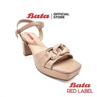 Forwarding Bata Red Label High Heels With Heel Straps Shoes For Going Out 3 Inches ZURICH Model Beig