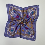 CELINE 絕版 棉質絲巾 日本製  紫色鎖鏈星球款