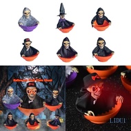 LIDU1 Spooky Skeleton Candy Holder with Light Up Red Eyes and Moving Parts Screaming