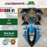 RAPIDO Coverset Honda Rs150 V1 V2 V3 (68) Dunhill Merah Biru Grey Hijau Body Cover Sticker Tanam