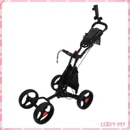 [lszdy] 4-Wheel Golf Push Cart Compact Golf Push Cart Trolley Lightweight Sturdy for Golfers