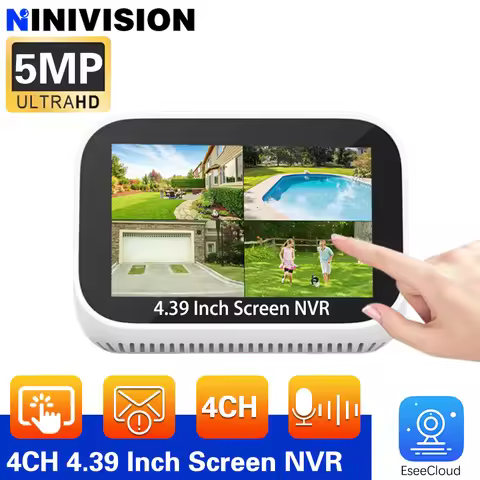 4.39 Inch Touch Screen WIFI NVR 4CH Wireless NVR Security WIFI System Kit H.265 Surveillance CCTV Au