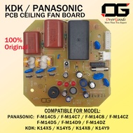 Original Ceiling FAN PCB BOARD Panasonic / KDK KIPAS SILING M14C5 M14C7 M14C8 M14D5 M14D9M14DZ K14X5 K14Y5 K14X8 K14Y9 K14C8