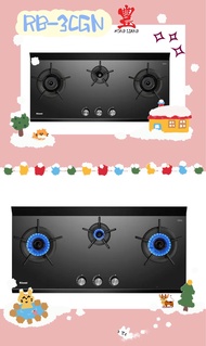 Rinnai RB-3CGN 3 Inner Burner Built-In Hob Schott Ceran Glass (Black) Top Plate *FREE Installation*