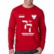 Hut Ri 77 T-Shirt Independence 77 T-Shirt 17 August Indonesia Bangkit Long Sleeve T-Shirt