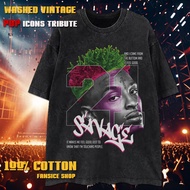 100% Cotton Retro Washed T-shirt Oversized for Men, 21 Savage Comfort Wear, Baju 100% Kain Kapas