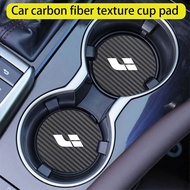 2pcs car cup holder pad carbon fiber grain leather non-slip water cup slot pad for Lixiang IDEAL One