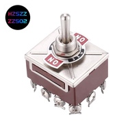 AC 380V 10A ON/OFF/ON 3 Positions 12 Pin Latching Toggle Switch 4PDT