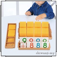 [ChiwanjifcMY] Montessori Math Beads Toy Teaching Aids Decimal Bank Game for Preschool Kids