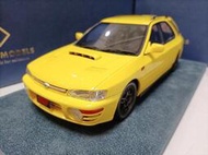 「LSW」Engup 1 18 斯巴魯翼豹瓦罐旅行車模型 Subaru WRX GF8 1994 黃色