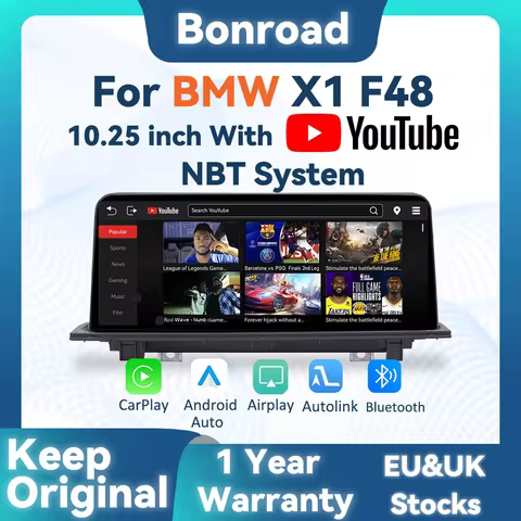 BONROAD 10.25 Wireless CarPlay Android Auto Linux Stereo Audio Car Radio With Youtube Airplay Autoli