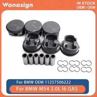 Engine Pistons & Rings Set STD Fit 3.0 L For BMW 330i 530i X5 Z4 E46 E53 E60 E85 M54 M54B30 3.0L l6 