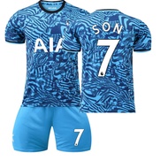 2223 Tottenham 2แขกสีน้ำเงิน10 Kane 9 Charlie Lison 17 Romero 7 Son Heung-Min Football Suit