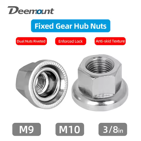 Deemount Fixed Gear Hub Nut Front Rear Drum Axle Bushing M9 M10 3/8in 26tpi Dual Nuts Riveted Anti-s