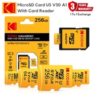 KODAK MicroSD Card with Card Reader 32GB/64GB/128GB/256GB 100MB/s Memory Card With Adapter For Mobil