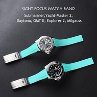 20mm Curved End Silicone Rubber Watch Strap For Rolex Strap RX Submariner GMT Explorer 2 Milgauss Da