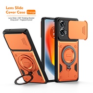 Armor Case For Motorola Edge 50 Fusion Moto G85 G96 Slide Camera Lens Protection Ring Stand TPU Fram