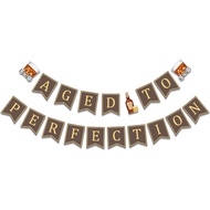 Age To Perfection Birthday Banner, Whiskey Inspired Bday Party Decoration, 30th 40th 50th Birthday B