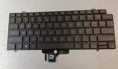 US Backlit Keyboard for DELL Latitude 7410 / 7410 2 in 1 no Frame Black