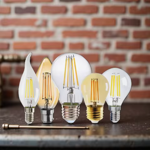3pcs C35 A60 ST64 Retro Led Light Bulb E27 B22 E14 AC220-240V Edison Filament Bulb Vintage Warm Glas