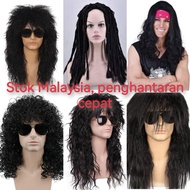 NEXT DAY DELIVERY 2DD MEN rock wig/ rambut retro/ rambut party/ rambut palsu lelaki retro wig/ mulle