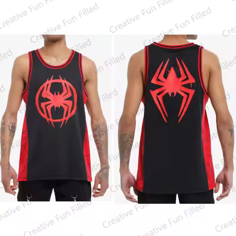2024 New Arrival Marvel Spider-Man Tank Top Across The Spider-Verse Miles Morales Basketball Jersey 