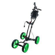 Golf Cart Folding Golfing Cart 4 Wheeled Golf Push Cart Professional Portable Aluminum Alloy Golf Pu