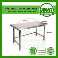 Lunn 100CM120CM(4FT) X 60CM(2FT)75CM(2.5FT) Stainless Steel Kitchen Worktable Meja Working Table