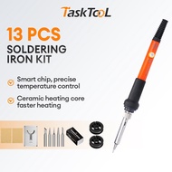 TASKTOOL 60W Adjustable Ceramic Soldering Iron Kit 200-450C Fast Heat with Smart Chip Anti-Scald Han