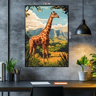 Digital poster art giraffe art paper size 21x30 includes lamination
