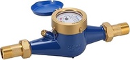 MEASUREMAN 1" Non-Pulsed Multi-Jet Cubic Meter Water Meter, Brass Body Blue for Cold Water Monitorin